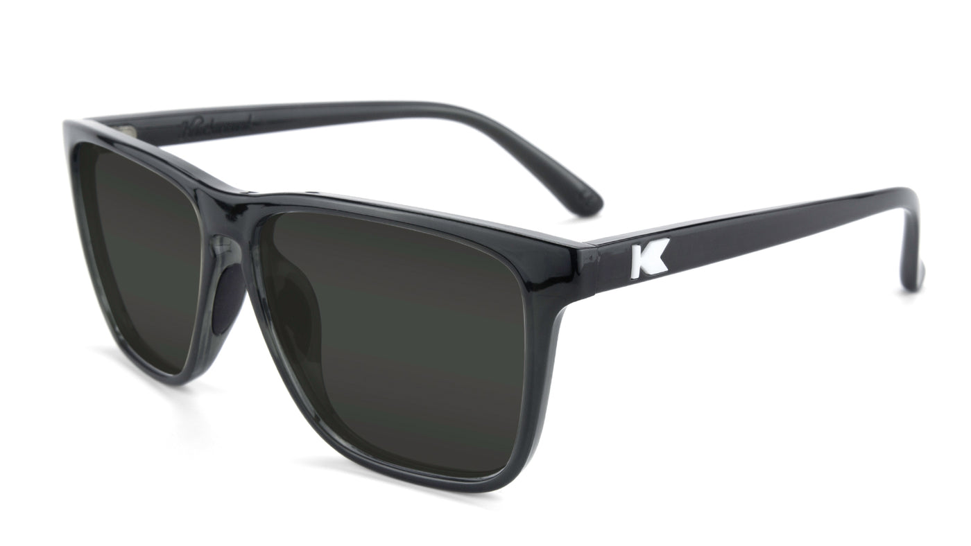 Jelly Black Fast Lanes Sport Prescription Sunglasses with Grey Lens, Flyover 