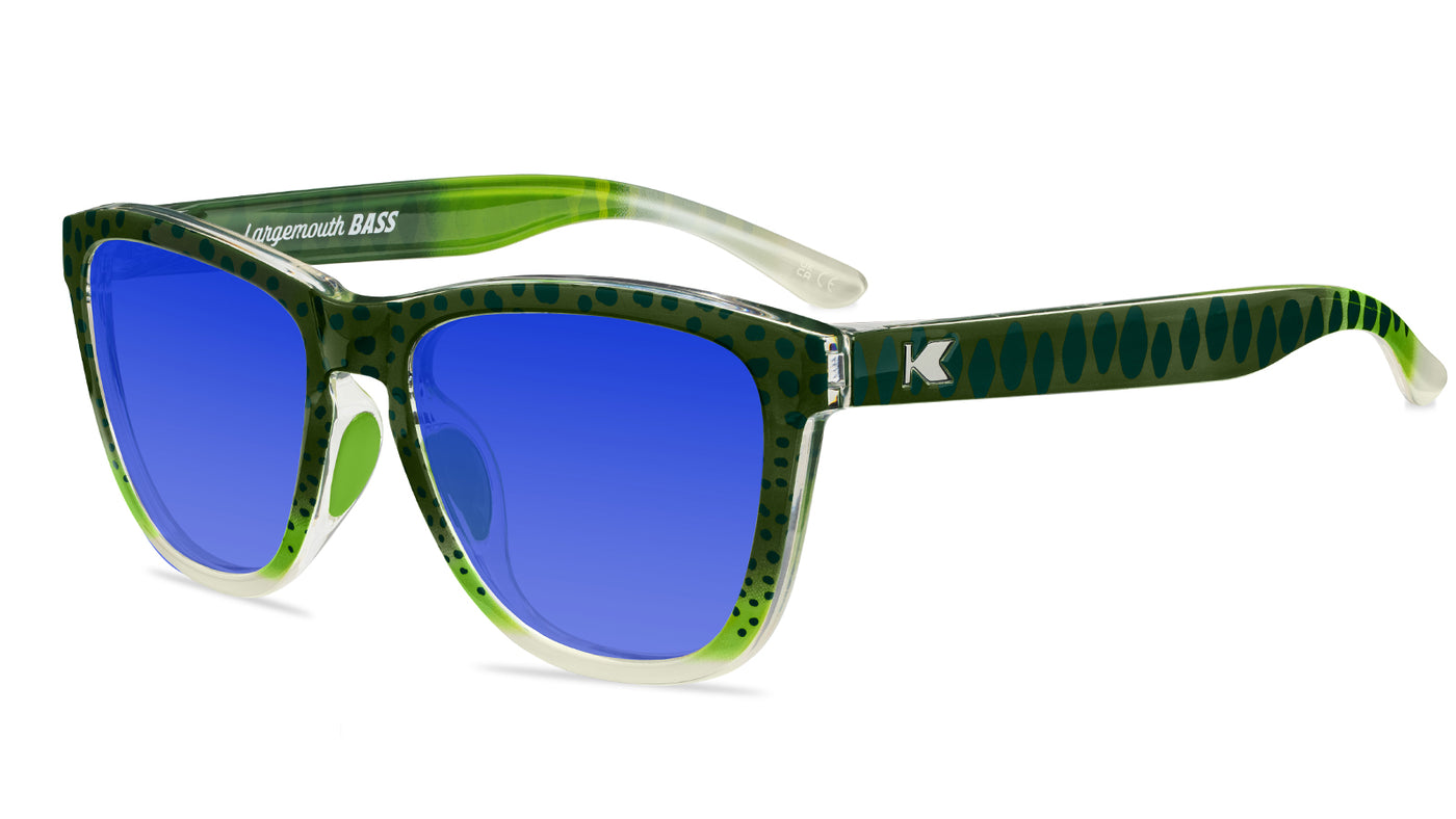 Largemouth Bass Premiums Sport Prescription Sunglasses with Blue Lens, Flyover