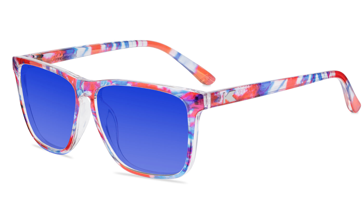 Live Free or Tie-Dye Fast Lanes Prescription Sunglasses with Blue Lens, Flyover