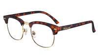 Matte Tortoise Shell & Gold Brooklines Prescription Glasses with Clear Lens, Flyover