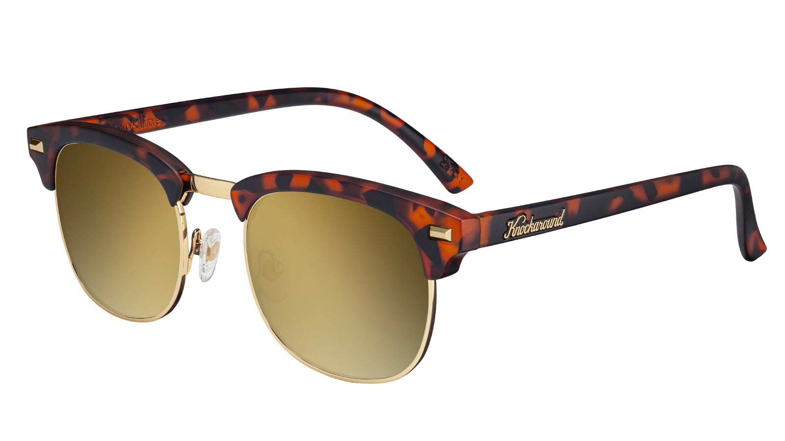 Matte Tortoise Shell & Gold Brooklines Prescription Glasses with Gold Lens, Flyover