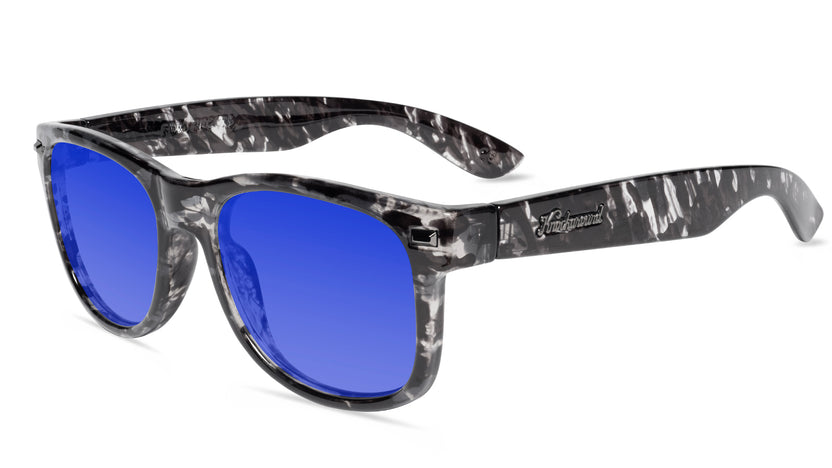 Smoke Signal Fort Knocks Prescription Sunglasses with Blue Lens, Flyover 