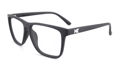 Matte Black  Fast Lanes Prescription Sunglasses with Clear Lens, Flyover 