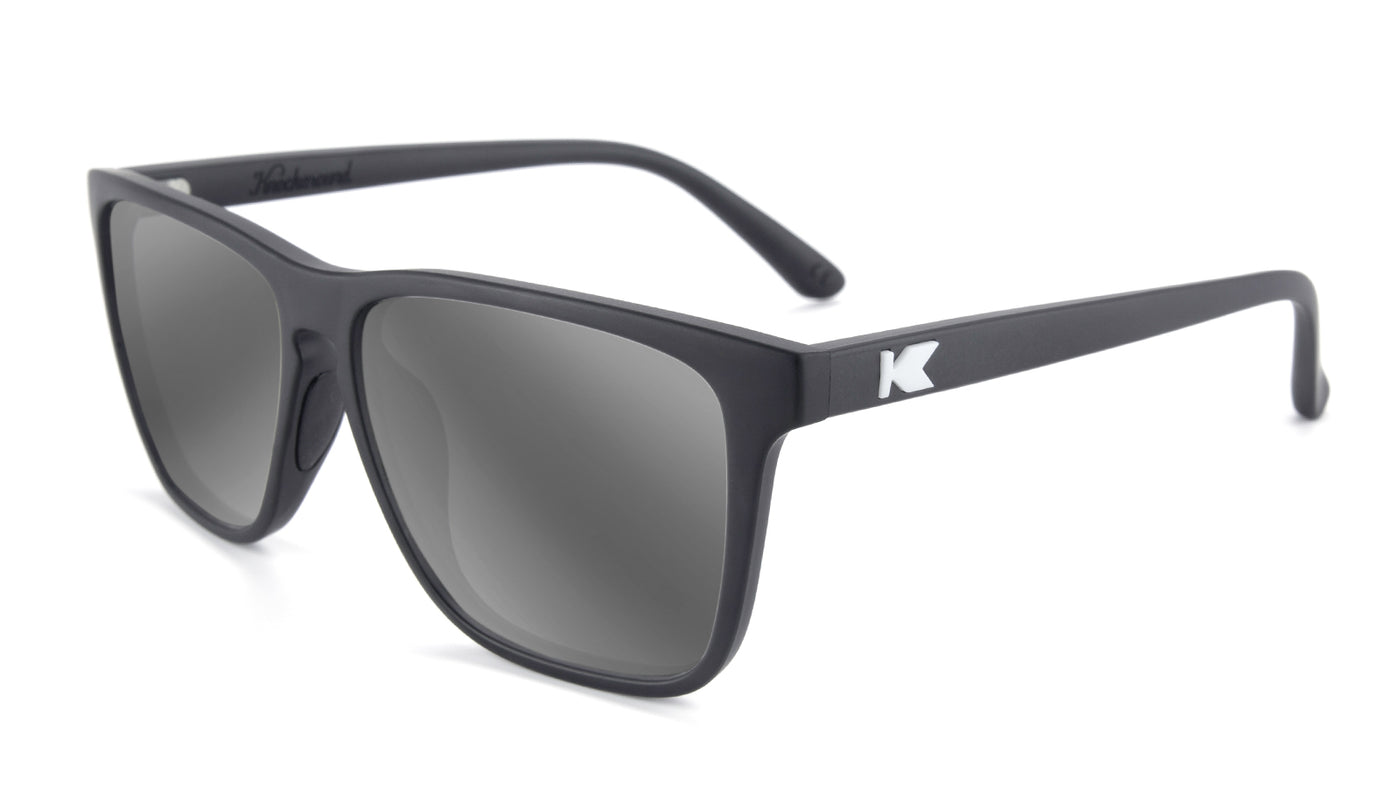 Matte Black  Fast Lanes Prescription Sunglasses with Silver  Lens, Flyover 
