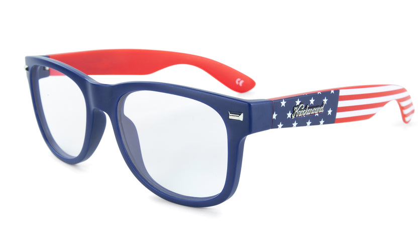 Star Spangled Fort Knocks Prescription Sunglasses with Clear Lens, Flyover 