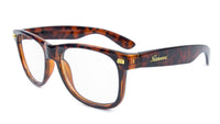 Glossy Tortoise Shell Fort Knocks Prescription Sunglasses with Clear Lens, Flyover 