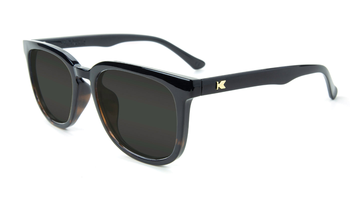 Glossy Black and Tortoise Shell Fade Paso Robles Prescription Sunglasses with Grey Lens, Flyover 