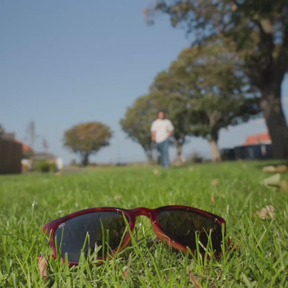 Feature the man wearing Blonde Tortoise Shell / Amber Mary Janes Sunglasses