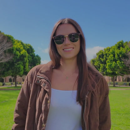 Women wearing Matte Tortoise Shell & Rose Gold Brooklines Sunglasses