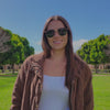 Women wearing Matte Tortoise Shell & Rose Gold Brooklines Sunglasses