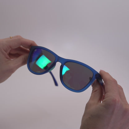 Lifestyle video of Rubberized Navy / Mint Premiums Sport Sunglasses