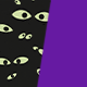 Knockturnal sunglass swatch. Black frame with eyes and purple lenses