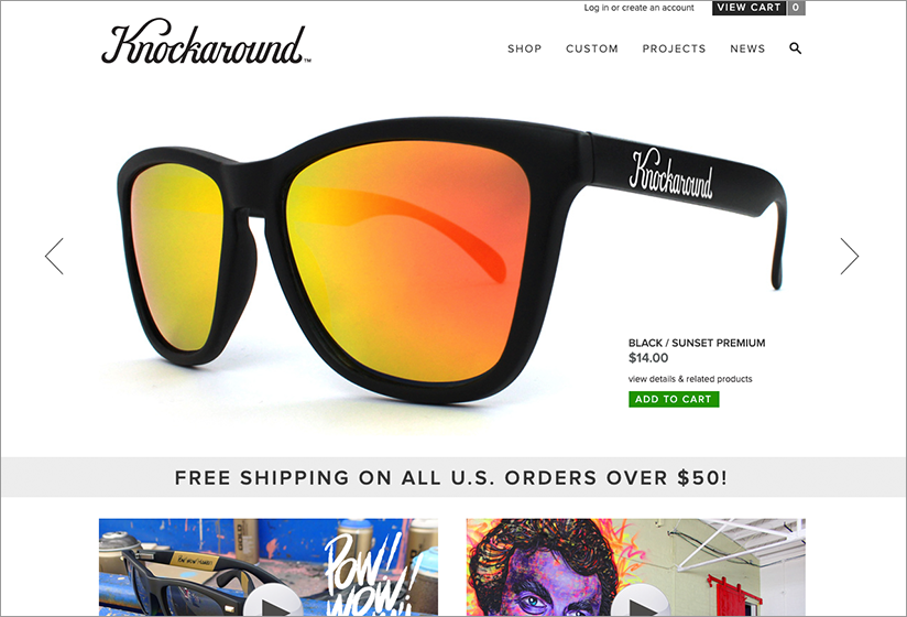 2015 Knockaround.com Homepage Look & Feel