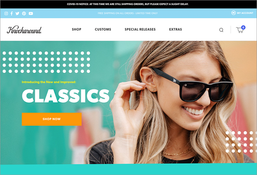 2020 Knockaround.com Homepage Look & Feel