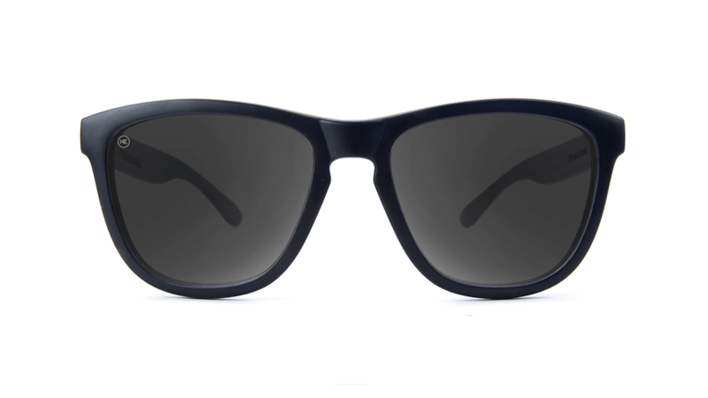 Premiums Sunglasses with Matte Black Frames and Black Smoke Lenses, Front
