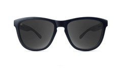Premiums Sunglasses with Matte Black Frames and Black Smoke Lenses, Front