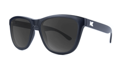 Premiums Sunglasses with Matte Black Frames and Black Smoke Lenses, Three Quarter
