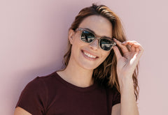 Sunglasses with San Dune Frames and Polarized Green Lenses, Model