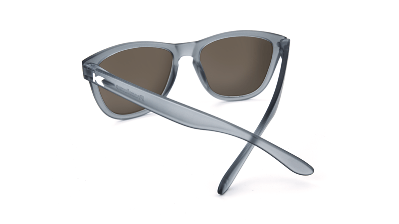 Premiums Sunglasses with Frosted Grey Frames and Red Sunset Mirrored Lenses, Back