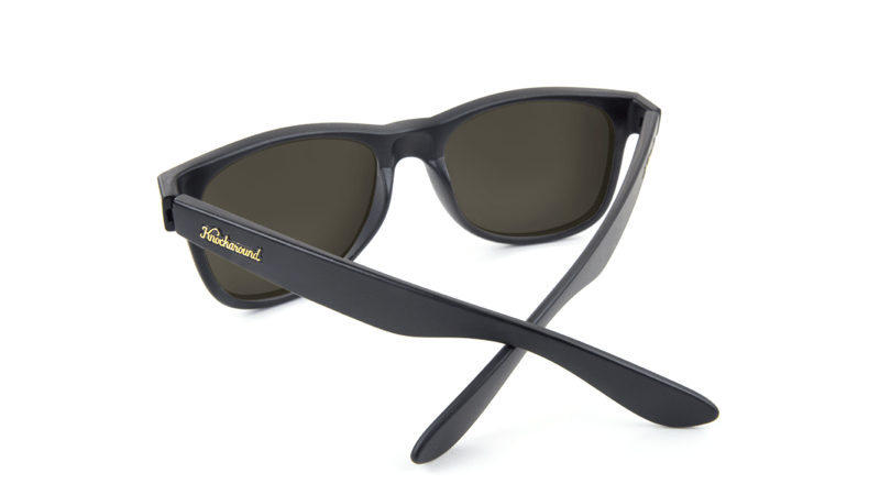 Fort Knocks Sunglasses with Matte Black Frames and Yellow Sunset Mirrored Lenses, Back