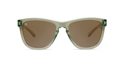 Kids Sunglasses with Aged Sage Frames and Polarized Amber Lenses, Front