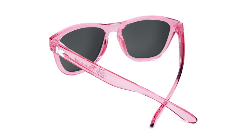 Knockaround Kids Sunglasses Pink Frames with Aqua Blue Lenses, Back