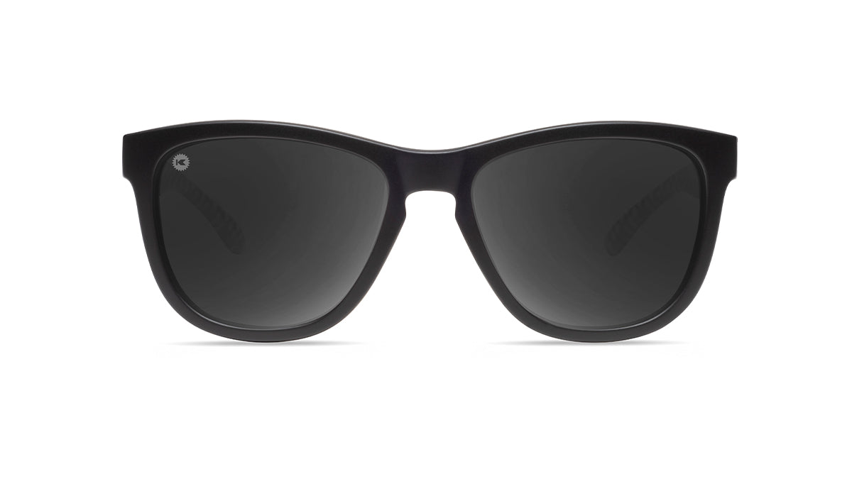 Kids Sunglasses with glossy Fronts and Checkerboard Arms with Polarized Black Smoke Lenses, Front
