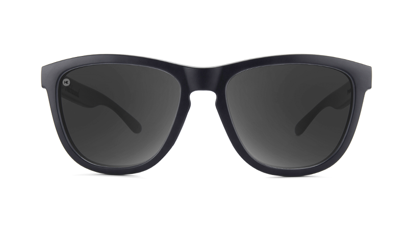 Sunglasses with Matte Black Frame and Black Smoke Lenses, Front