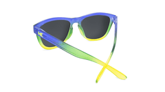 Sunglasses with Glossy Blue to Yellow Fade and Polarized Yellow Lenses, Back