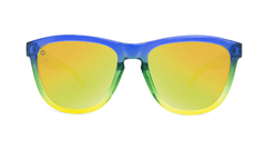 Sunglasses with Glossy Blue to Yellow Fade and Polarized Yellow Lenses, Flront