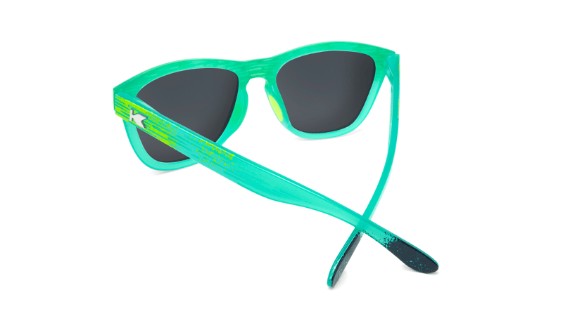 Sport Sunglasses with Green Frames and Polarized Green Moonshine Lenses, Back