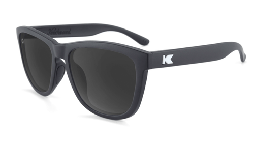 Sport Sunglasses with Matte Black Frame and Polarized Black Smoke Lenses, Flyover