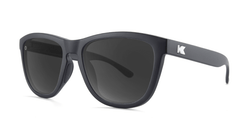 Sport Sunglasses with Matte Black Frame and Polarized Black Smoke Lenses, Threequarter
