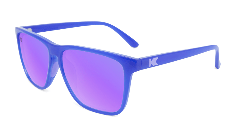 Sport Sunglasses with Neptune Blue Frame and Polarized Lilac Lenses, Flyover