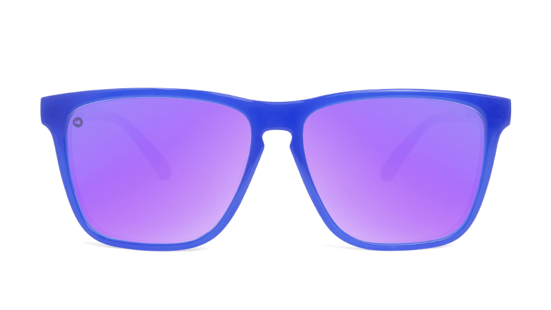 Sport Sunglasses with Neptune Blue Frame and Polarized Lilac Lenses, Front
