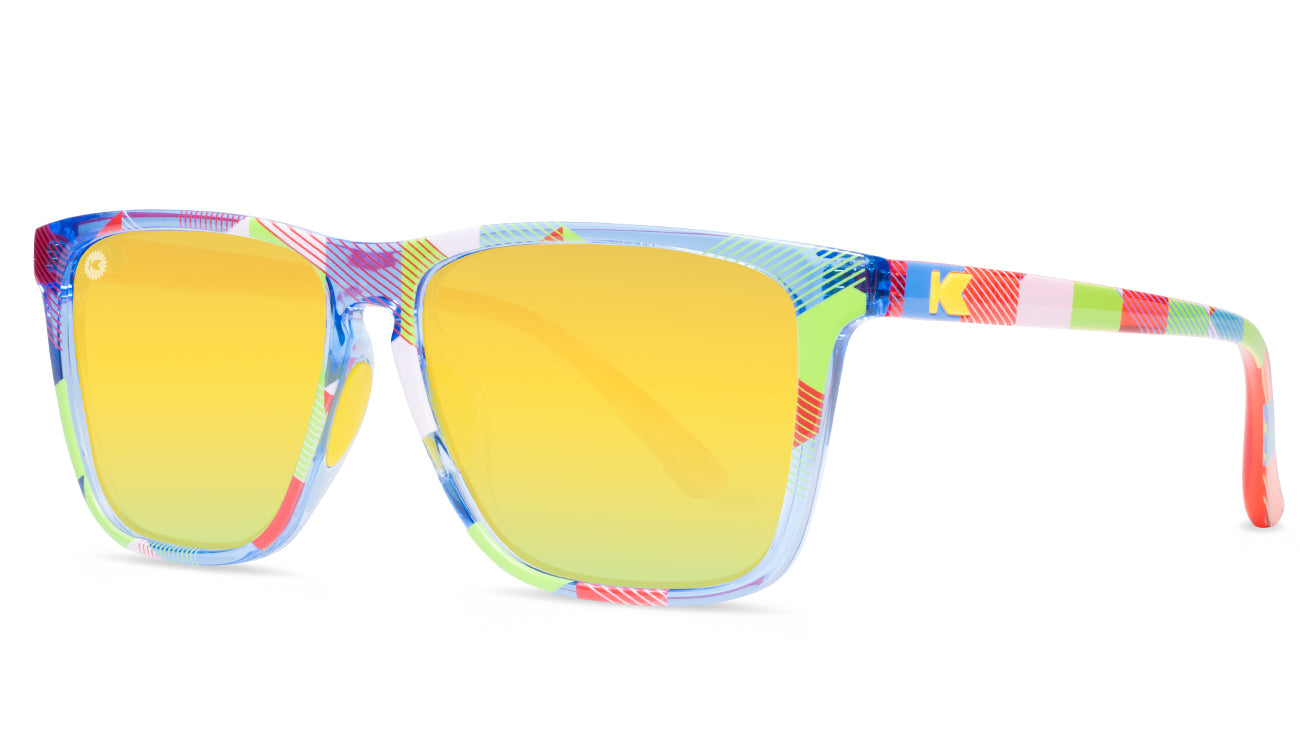 Sunglasses with Apex Frames and Polarized Yellow Lenses. Threequarter