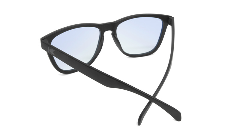 Sunglasses with Black Frames and Clear Blue Light Blockers, Back