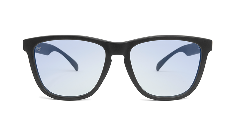 Sunglasses with Black Frames and Clear Blue Light Blockers, Front