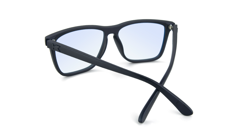 Sunglasses with Matte Black Frames and Clear Blue Light Blocking Lenses, Back