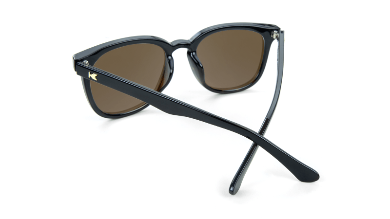 Sunglasses with Glossy Black Tortoise Shell Fade and Polarized Amber Lenses, Back