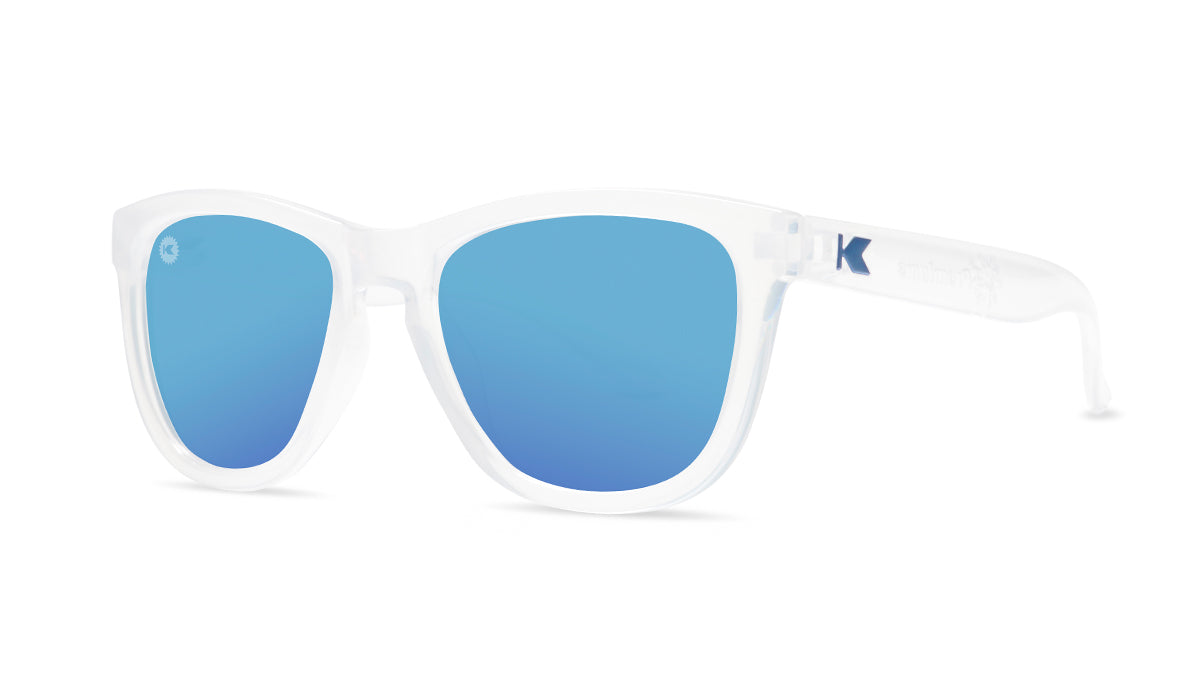 Kids Sunglasses with UV color changing frames and polarized aqua lenses, Threequarter