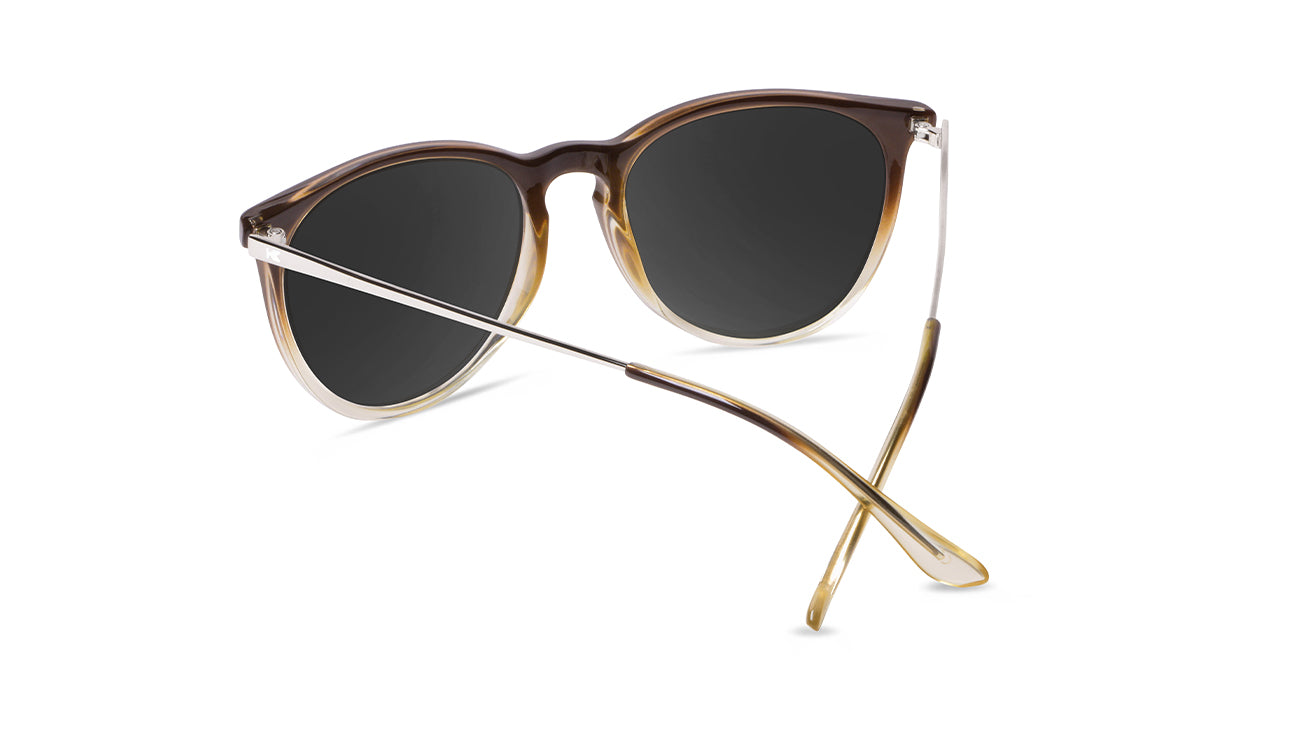 Sunglasses with Brown Frames and Polarized Gold Lenses, Back