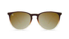 Sunglasses with Brown Frames and Polarized Gold Lenses, Front