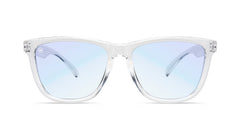 Sunglasses with Clear Frames and Clear Blue Light Blockers, Front