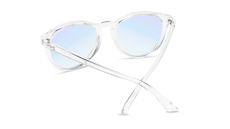 Sunglasses with Clear Frames and Clear Blue Light Blocking Lenses, Back