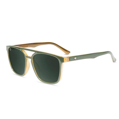 Sunglasses with Coyote Calls Frames and Polarized Aviator Green Lenses, Flyover
