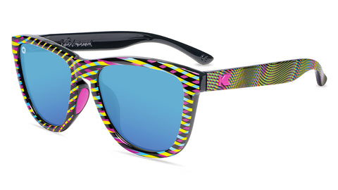 Sunglasses with black Frames and Polarized Aqua Lenses, Flyover