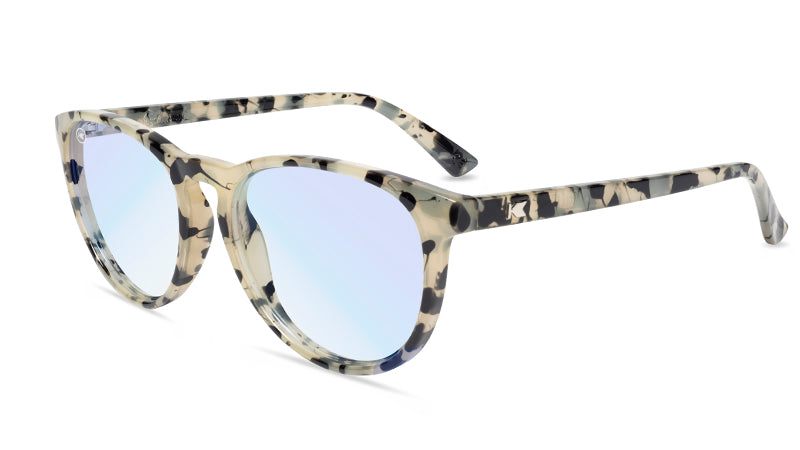 Sunglasses with Film Noir Frames and Clear Blue Light Blocking Lenses, Flyover