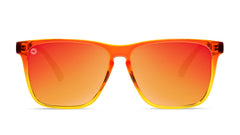 Sunglasses with Firewood Frames and Polarized Red Sunset Lenses, Front