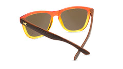 Sunglasses with Firewood Frames and Polarized Red Sunset Lenses, Back
